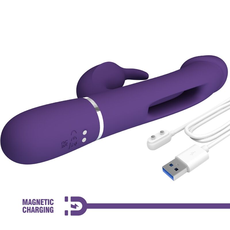 PRETTY LOVE - KAMPAS RABBIT 3 IN 1 MULTIFUNKTIONSVIBRATOR MIT ZUNGE VIOLETT