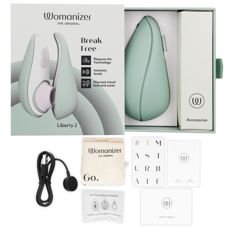 WOMANIZER - LIBERTY 2 KLITORIS-STIMULATOR & SAUGER HELLGRÜN - Sexotim