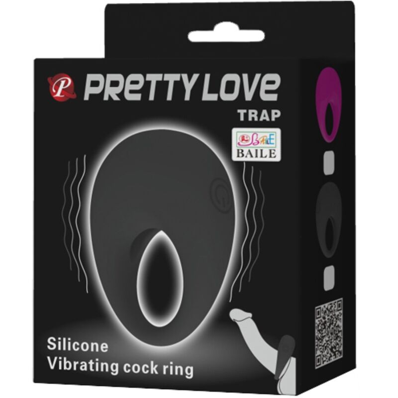 PRETTY LOVE - TRAP VIBRATORRING SCHWARZ - Sexotim