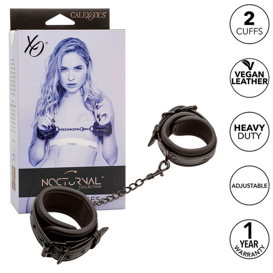 CALEXOTICS - NOCTURNAL LEDER HANDGELENK MANSCHETTEN VERSTELLBAR SCHWARZ - Sexotim