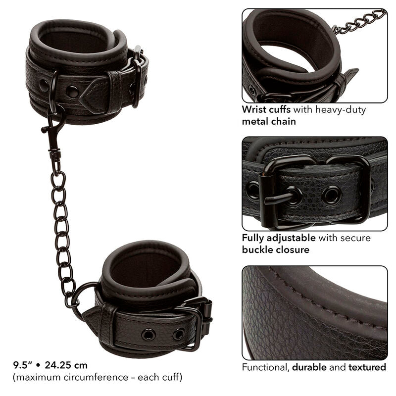 CALEXOTICS - NOCTURNAL LEDER HANDGELENK MANSCHETTEN VERSTELLBAR SCHWARZ - Sexotim