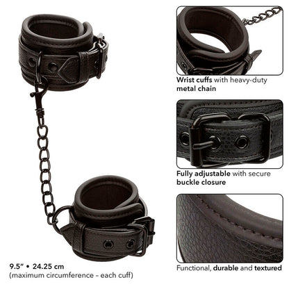 CALEXOTICS - NOCTURNAL LEDER HANDGELENK MANSCHETTEN VERSTELLBAR SCHWARZ - Sexotim