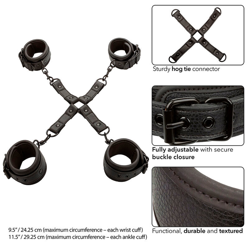 CALEXOTICS - NOCTURNAL HOG TIE CONNECTOR CUERO VERSTELLBAR SCHWARZ - Sexotim
