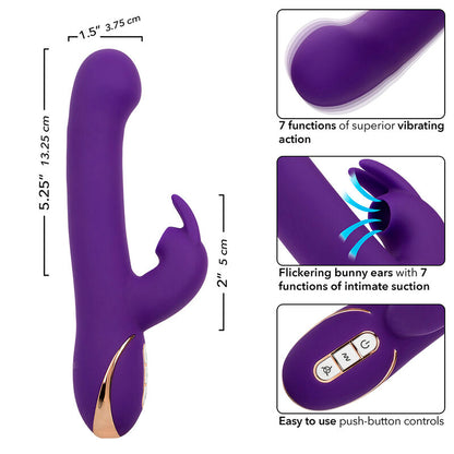 CALEXOTICS - JACK RABBIT VIBRATOR & STIMULATOR MIT 7 VIBRATIONEN UND SAUGMODUS, BLAU - Sexotim