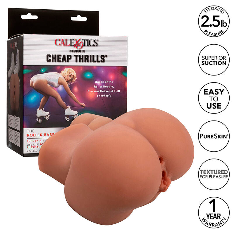 CALEXOTICS - THE ROLLER BABE DOPPELT REALISTISCHER MASTURBATOR, DUNKELHÄUTIGE HAUTFARBE - Sexotim