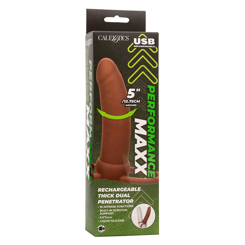 CALEXOTICS - MAXX THICK DUAL PENETRATOR 10 VIBRATIONEN BRAUN - Sexotim