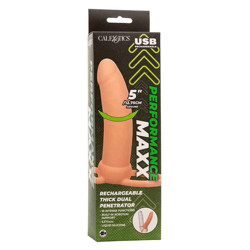 CALEXOTICS - MAXX THICK DUAL PENETRATOR 10 VIBRATIONEN HAUTFARBE - Sexotim