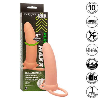 CALEXOTICS - MAXX THICK DUAL PENETRATOR 10 VIBRATIONEN HAUTFARBE - Sexotim