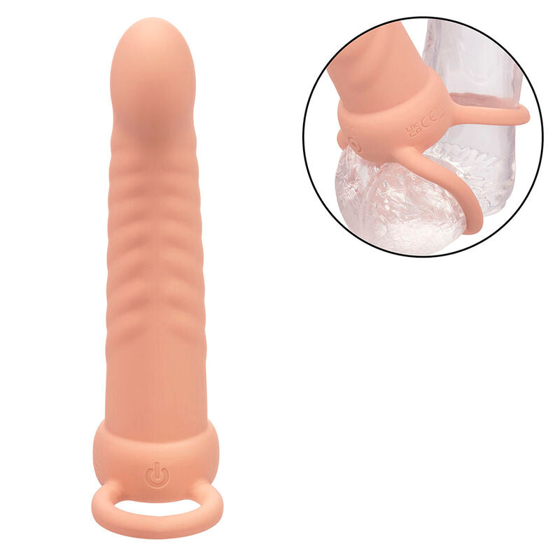 CALEXOTICS - MAXX RIBBED DUAL PENETRATOR MIT 10 VIBRATIONEN, HAUTFARBE - Sexotim