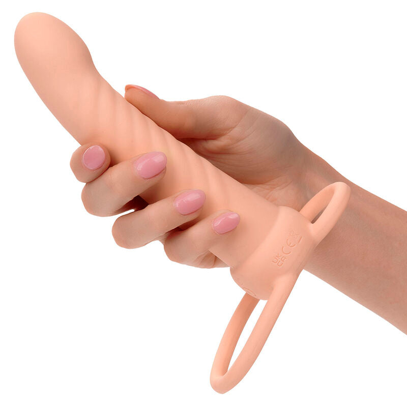 CALEXOTICS - MAXX RIBBED DUAL PENETRATOR MIT 10 VIBRATIONEN, HAUTFARBE - Sexotim