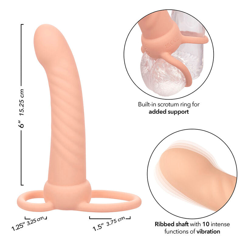 CALEXOTICS - MAXX RIBBED DUAL PENETRATOR MIT 10 VIBRATIONEN, HAUTFARBE - Sexotim