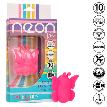 CALEXOTICS - NEON VIBES THE FLUTTER VIBE HÖSCHEN VIBROSTIMULATOR, 10 VIBRATIONEN, ROSA - Sexotim