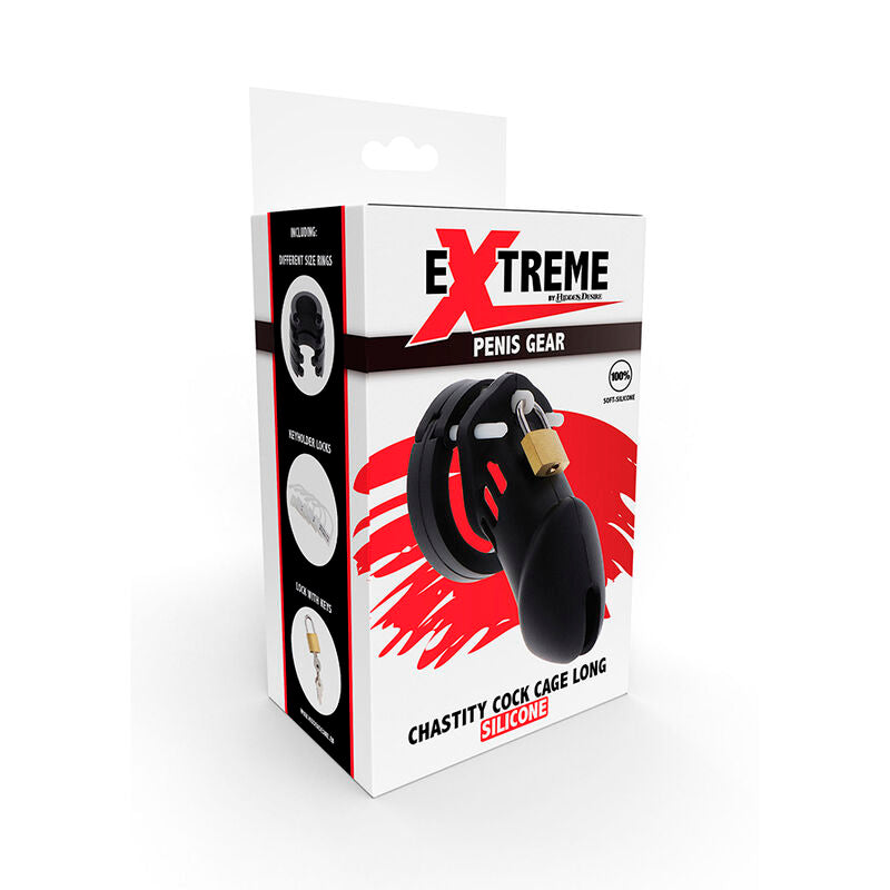 HIDDEN DESIRE - EXTREME KEUSCHHEITSPUMPENKÄFIG AUS SILIKON GRÖSSE L SCHWARZ - Sexotim