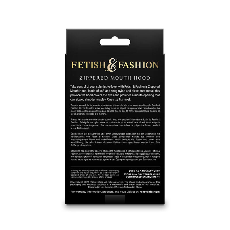 NS NOVELTIES - FETISH & FASHION MUNDHAUBE MIT REISSVERSCHLUSS NYLON WEISS - Sexotim