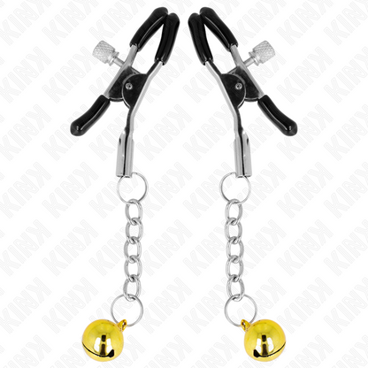 KINK - GOLDENE JINGLE BELL ANHÄNGER-NIPPELKLAMMERN 6 CM - Sexotim