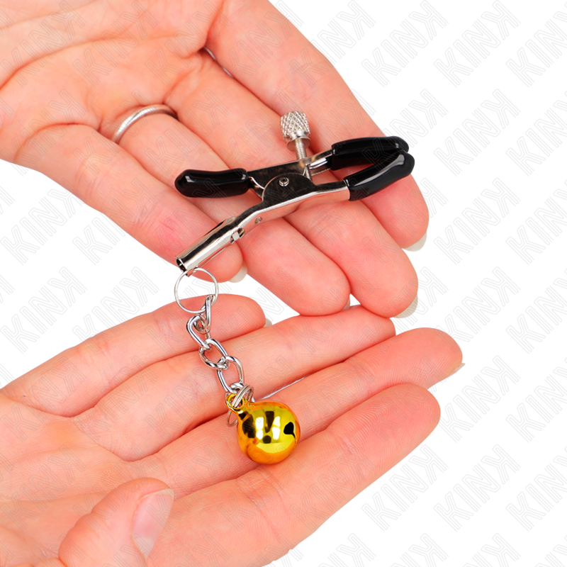 KINK - GOLDENE JINGLE BELL ANHÄNGER-NIPPELKLAMMERN 6 CM - Sexotim
