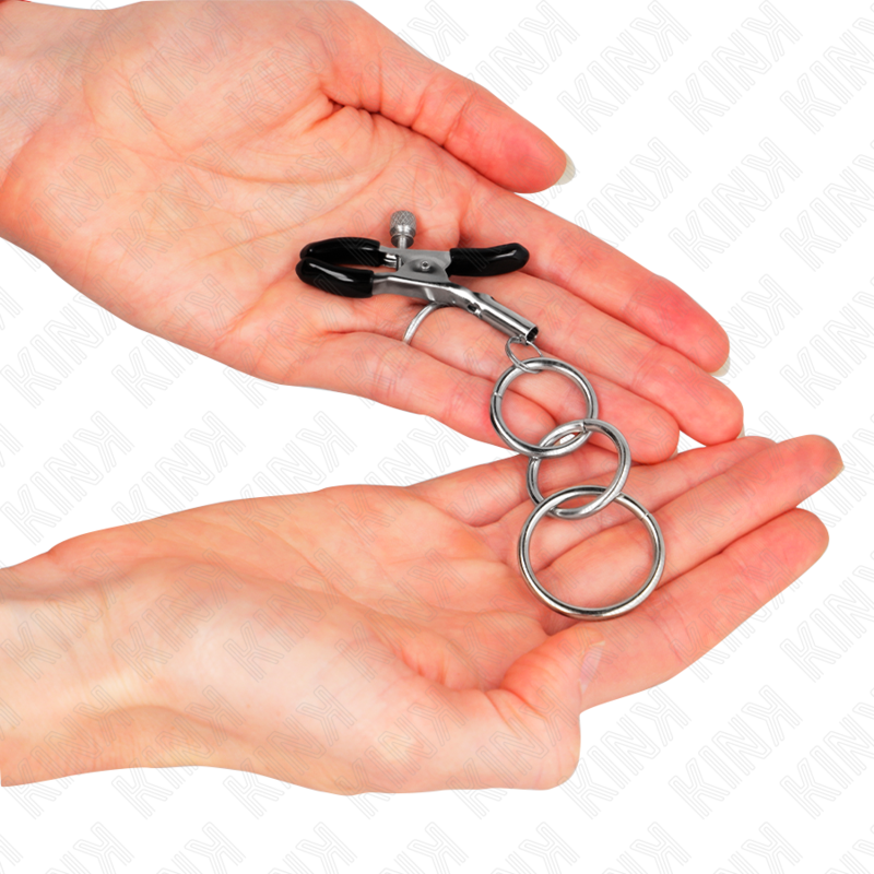KINK - 3 O-RING NIPPELKLEMMEN 6 CM - Sexotim