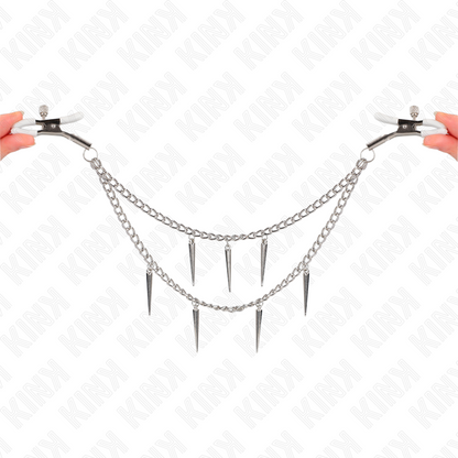 KINK - NIPPELKLEMMEN MIT SPIKES KETTEN 30 CM - Sexotim