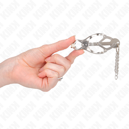 KINK - JAPANISCHE KLEEBLATT-NIPPELKLAMMERN MIT KLEINEN KETTEN SILBER - Sexotim