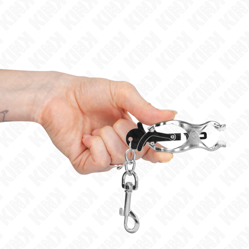 KINK - JAPANISCHE KLEEBLATT-NIPPELKLAMMERN MIT HAKEN SILBER - Sexotim