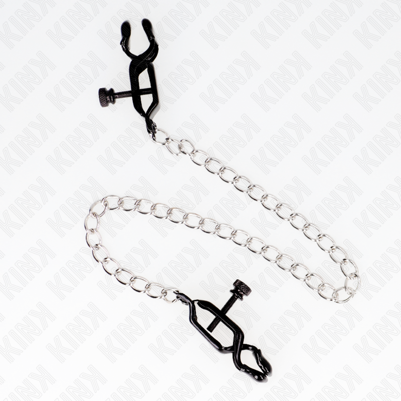 KINK - FLACHE KETTE NIPPELKLEMMEN SILBER 30 CM - Sexotim