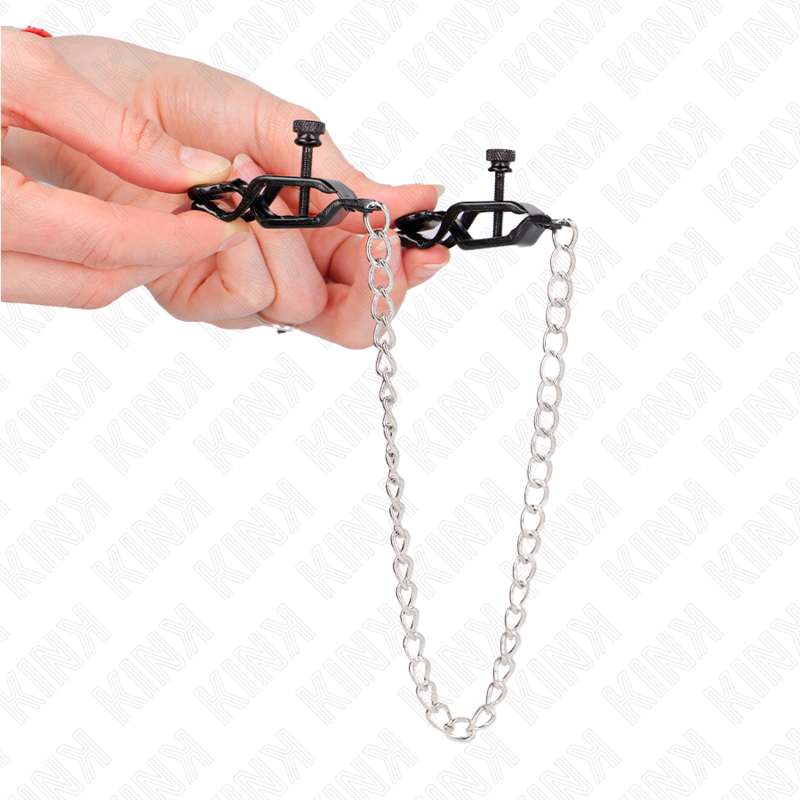 KINK - FLACHE KETTE NIPPELKLEMMEN SILBER 30 CM - Sexotim