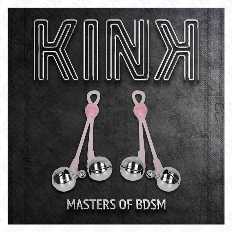 KINK - LEUCHTENDE TOTENKOPF-NIPPELKLAMMERN MIT RINGGLÖCKCHEN VERSTELLBAR ROSA/SILBER - Sexotim