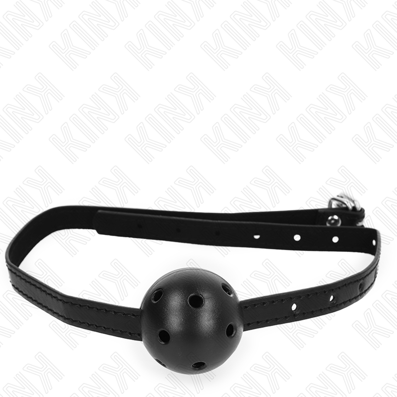 KINK - SIMPLICITY SCHWARZER ATMUNGSAKTIVER BALL 4,5 CM GAG 62 x 1,5 CM