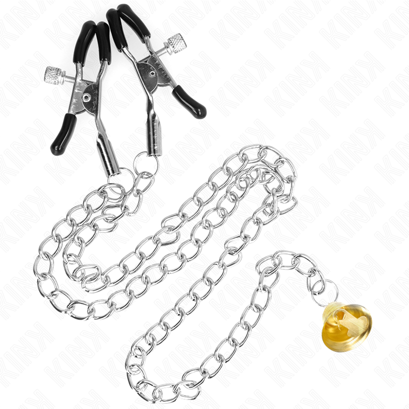 KINK - KETTE NIPPELKLEMMEN MIT HORNANHÄNGER 30 CM - Sexotim
