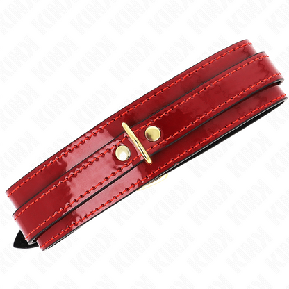 KINK - WEINROTE VERSTELLBARE HALSKETTE MIT GOLDENEN DETAILS 29-42,5 CM X 4 CM - Sexotim