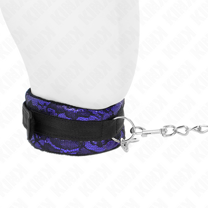 KINK - KURZE HALSKETTE AUS SAMTSPITZE MIT GÜRTEL 105 CM MIT NYLONBESATZ 44 X 5,5 CM - Sexotim