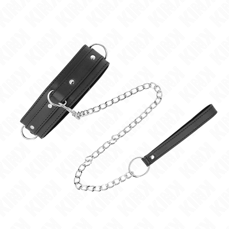 KINK - HALSBAND MIT LEINE 65 CM 3 RING MODELL 1 VERSTELLBAR 38-49 CM X 5 CM