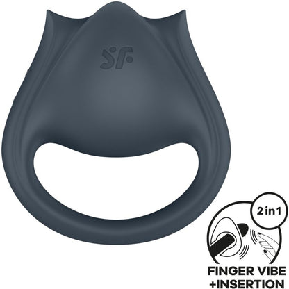 SATISFYER - PERFECT PAIR 2 MULTIVIBRATOR 2 IN 1 PENISRING UND FINGERSTIMULATOR GRAU - Sexotim