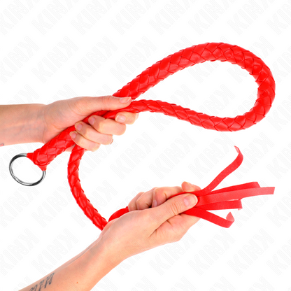 KINK - SCHLANGENPEITSCHE MIT ROTEM HANDRING 65 CM