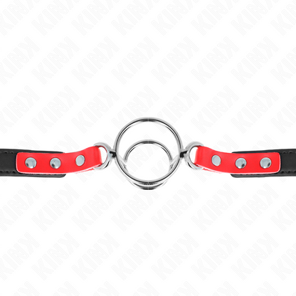 KINK - KNEBEL MIT MEHREREN O-RINGEN 4 / 4,8 CM ROT 38 X 56 CM