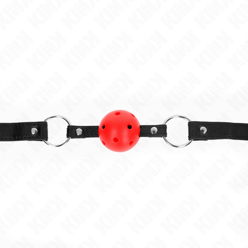 KINK - HOHL, HART, ROTER BALL, 4,5 CM, GAG, MODELL-1, 63,5 X 2 CM