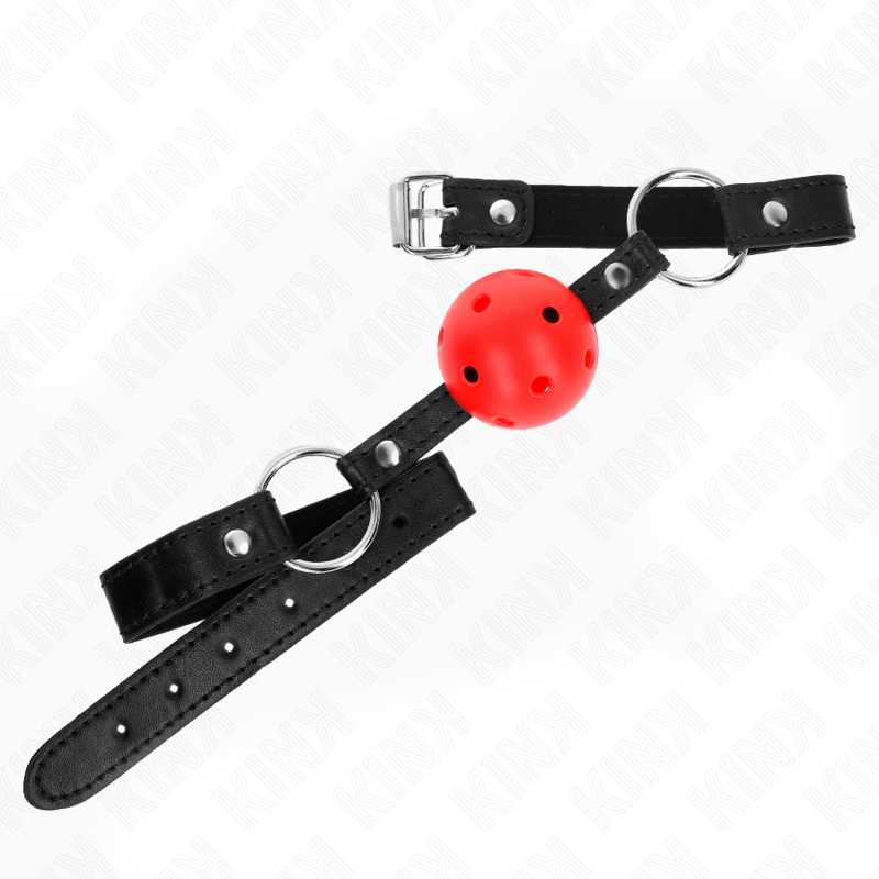 KINK - HOHL, HART, ROTER BALL, 4,5 CM, GAG, MODELL-1, 63,5 X 2 CM