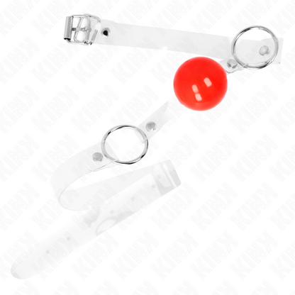 KINK - ROTER TRANSPARENTER PVC-BALL 4 CM KNEBEL VERSTELLBAR