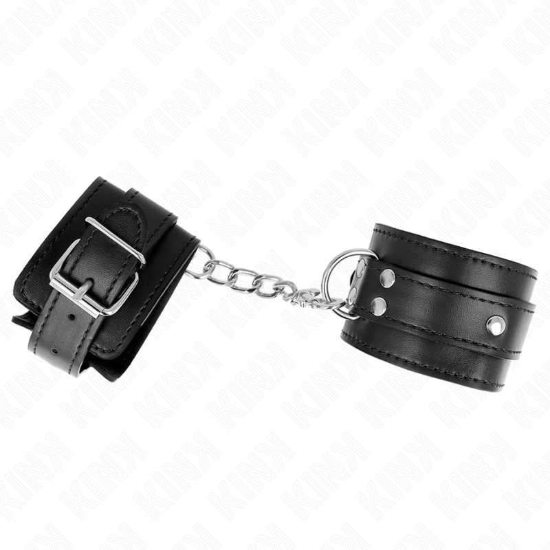KINK - 3 D-RING HANDGELENKFESSELN VERSTELLBAR SCHWARZ 17,5-25 CM X 6 CM - Sexotim