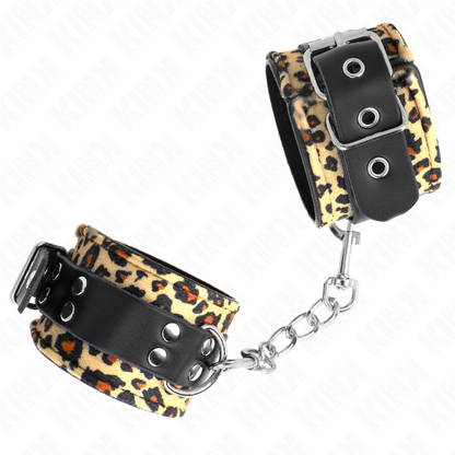 KINK - LEOPARD HANDGELENKFESSEL AUS LEDER, VERSTELLBAR 18-29 CM X 5,5 CM - Sexotim