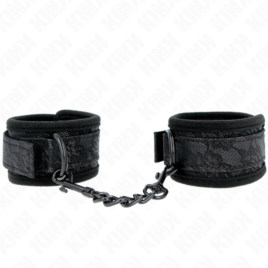 KINK - DARK LACE CUFFS NEOPRENE HANDGELENK MANSCHETTEN VERSTELLBAR SCHWARZ 20-29 CM X 5 CM