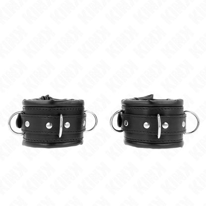 KINK - SCHWERE HANDGELENKSFESSELN MIT SCHWARZEM PELZFUTTER, VERSTELLBAR 20-30 CM X 6 CM - Sexotim