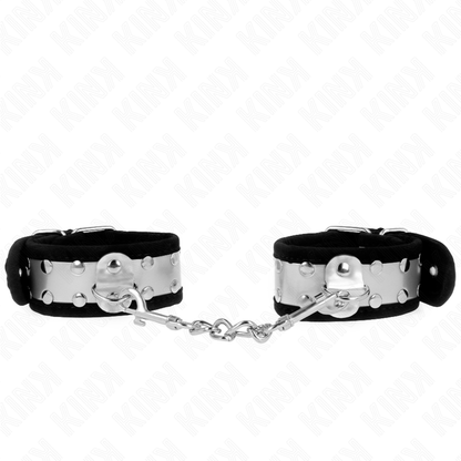 KINK - DÜNNE HANDGELENKSFESSELN SCHWARZ/SILBER 30 X 4 CM - Sexotim