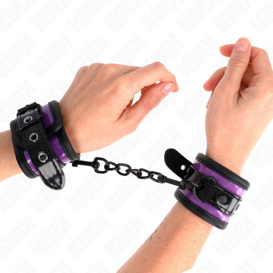 KINK - NEOPREN HANDGELENKFESSELN HELLLILA VERSTELLBAR 21-28 CM X 5 CM - Sexotim