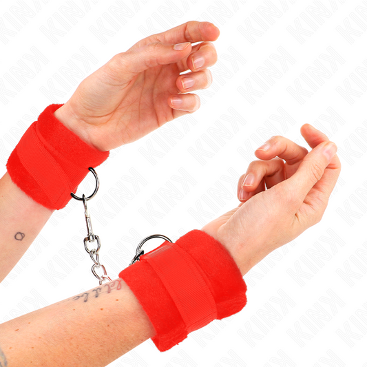 KINK - BEGINNER PELZHANDMANSCHETTEN ROT 30 X 7 CM - Sexotim