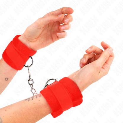 KINK - BEGINNER PELZHANDMANSCHETTEN ROT 30 X 7 CM - Sexotim