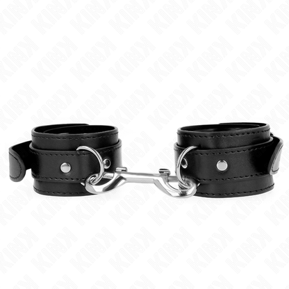 KINK - HANDGELENKFESSELN - EINZELNE NIETENREIHE SCHWARZ VERSTELLBAR 17-28 CM X 5 CM - Sexotim