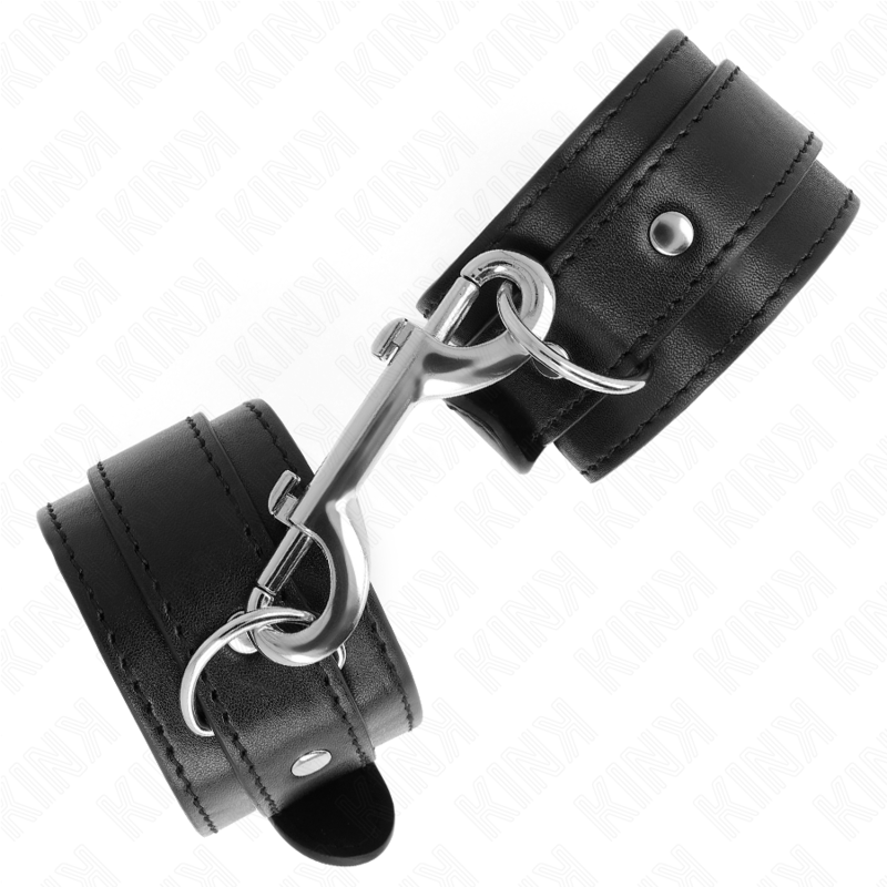 KINK - HANDGELENKFESSELN - EINZELNE NIETENREIHE SCHWARZ VERSTELLBAR 17-28 CM X 5 CM - Sexotim