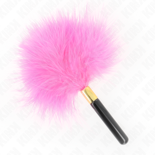 KINK - FUCHSIA GOLD METALL KITZELFEDERN 18 CM - Sexotim