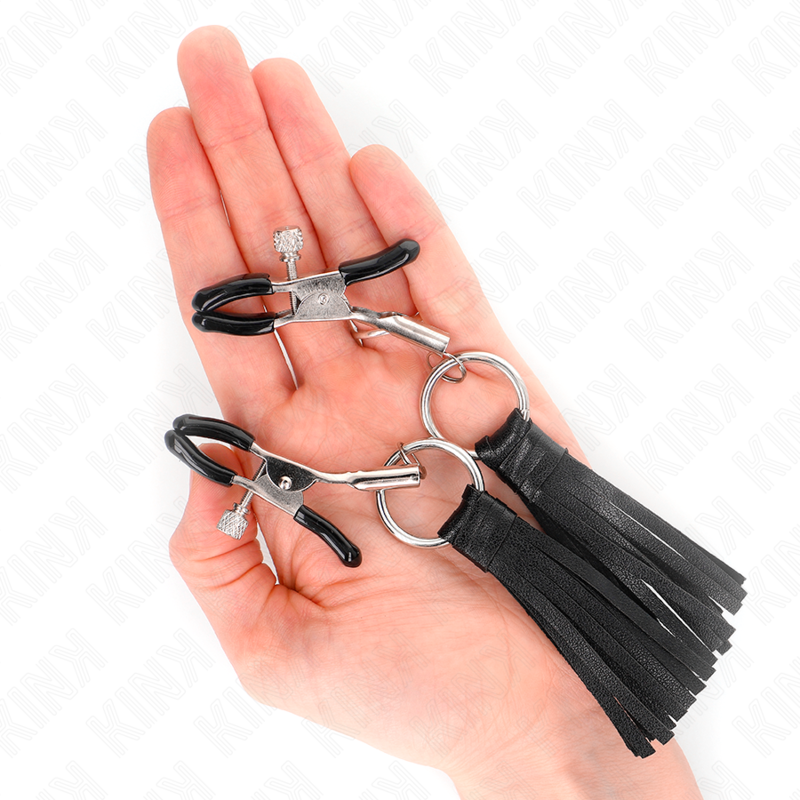 KINK - KUNSTLEDER QUASTEN NIPPELKLEMMEN 6 CM - Sexotim